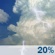Friday: A slight chance of showers and thunderstorms before 11am, then a slight chance of showers and thunderstorms after noon.  Partly sunny, with a high near 81. Light and variable wind.  Chance of precipitation is 20%.